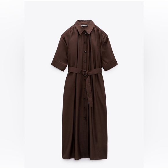 Zara Belted Midi Dress - Picture 1 of 2